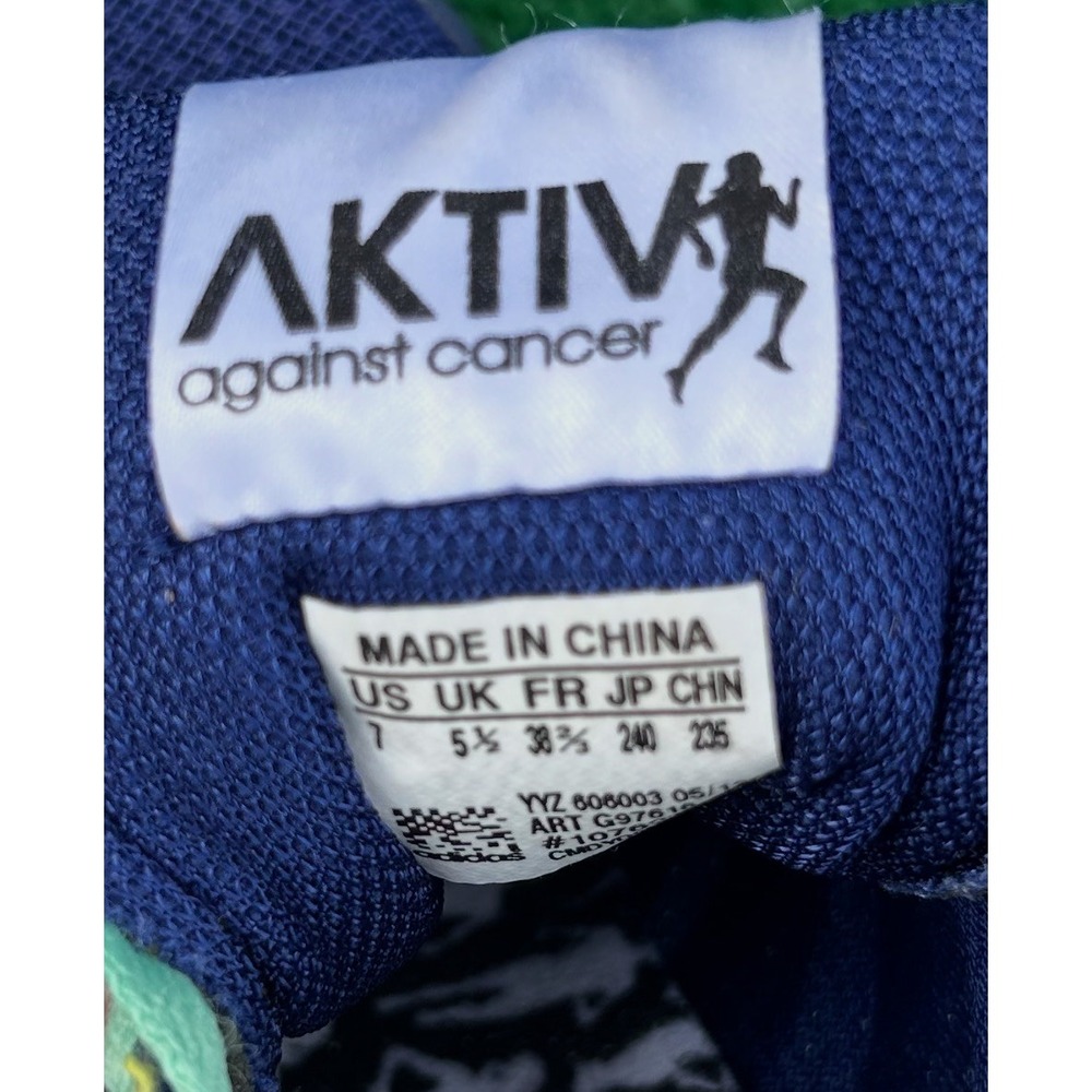 Adidas Aktiv Against Cancer Womens Running Shoes Navy Mint Green G97610 Size 7‎ - Picture 7 of 7